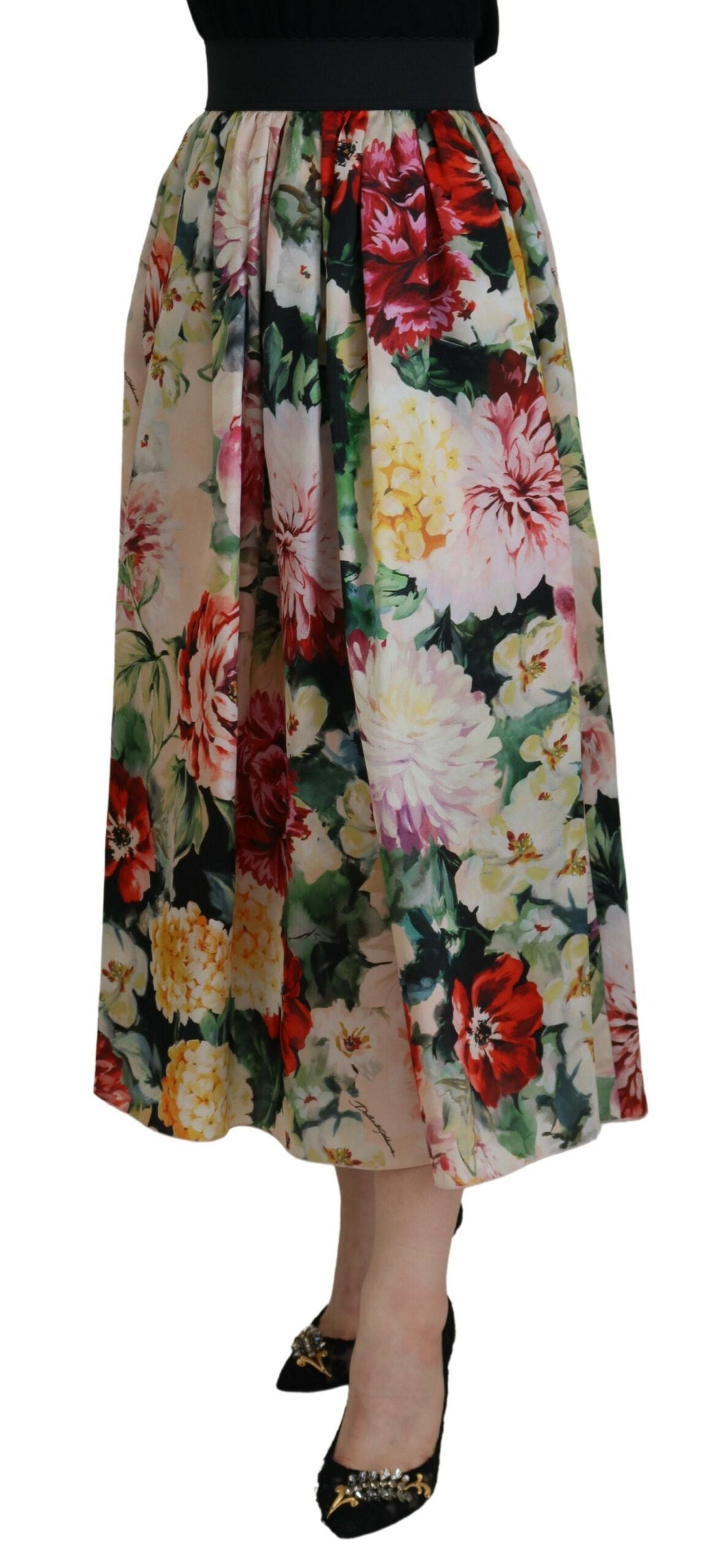 Dolce & Gabbana multicolore floral en soie haute jupe Aline