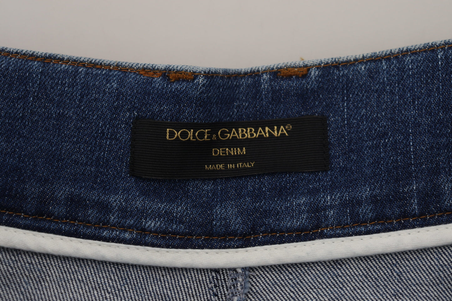 Dolce & Gabbana Blue High Taist Denim Cotton Stretch Stretch