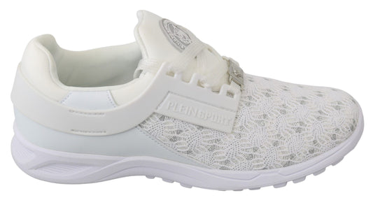 Philipp Plein White Polyester Casual Sneakers Chaussures