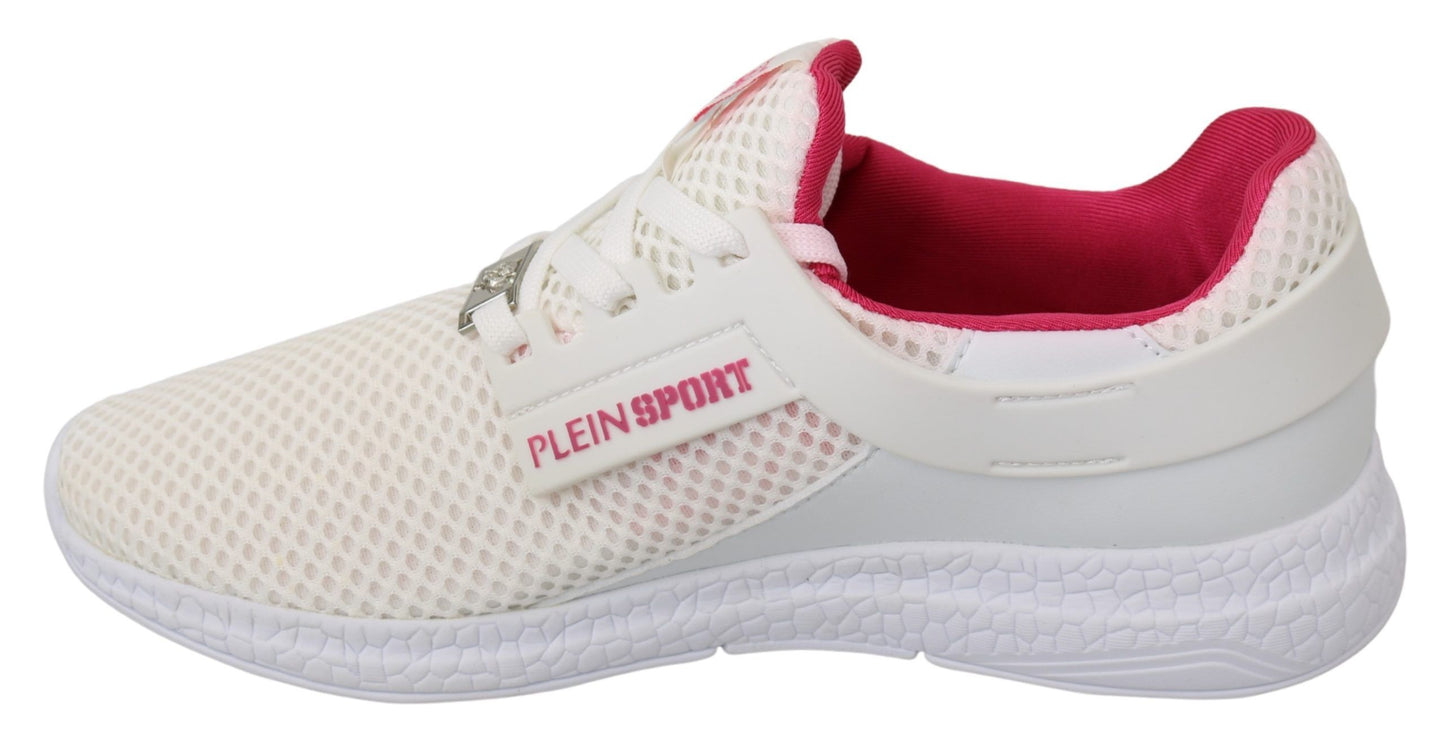 Scarpe da sneaker poliestere rosa bianco Philipp Plein