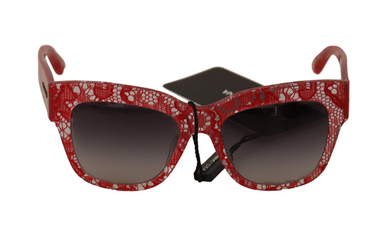 Dolce & Gabbana Red Lace Acetato Acetato Occhiali da sole