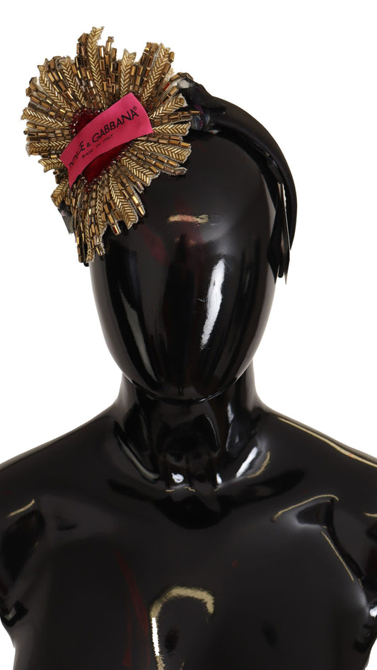 Dolce & Gabbana Black Gold Sacred Heart Heart Logo abbellito Diadem