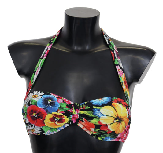 Dolce & Gabbana Multicolor Floral Stampa floreale Swimwear Bikini Tops