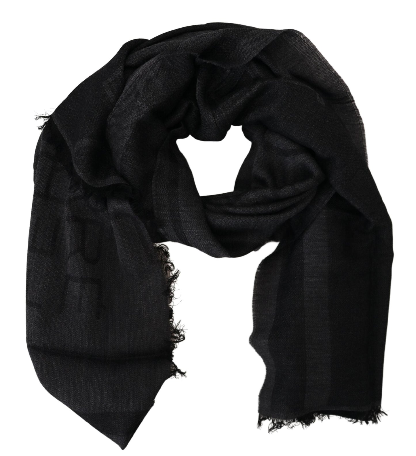 GF Ferre Ferre Black Black Lana a maglia Scialcini a forma di scialle di sciarpa