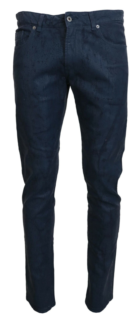Exte Blue Cotton Affited Slim Fit Men Jeans Casual Denim