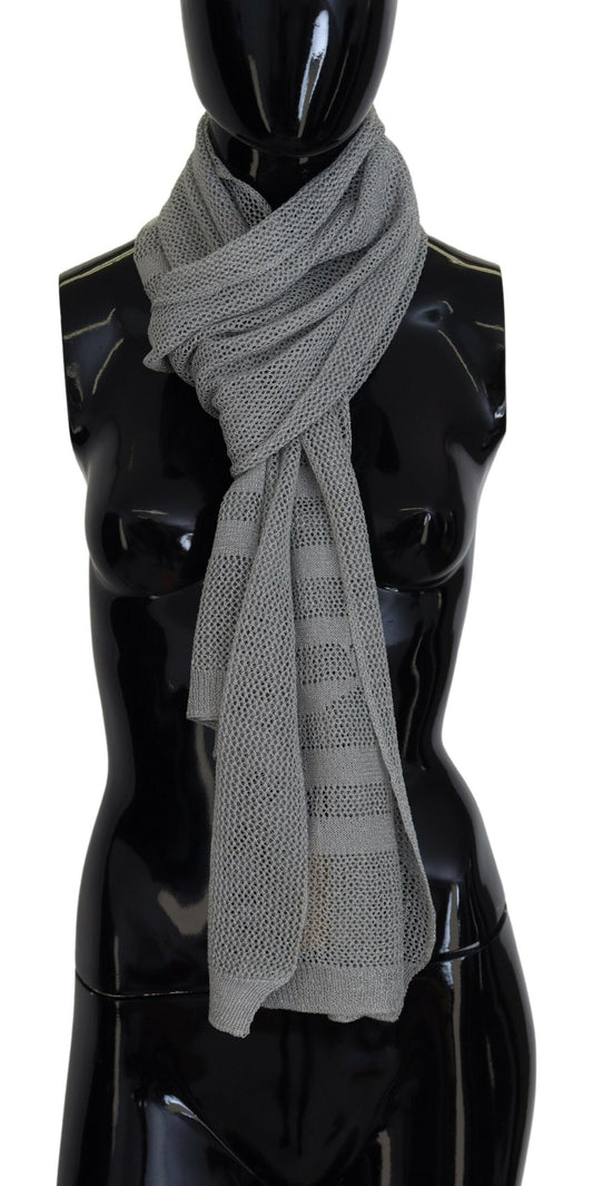 John Galliano grigio logo a maglia a forma di sciallone sciarpa foulard