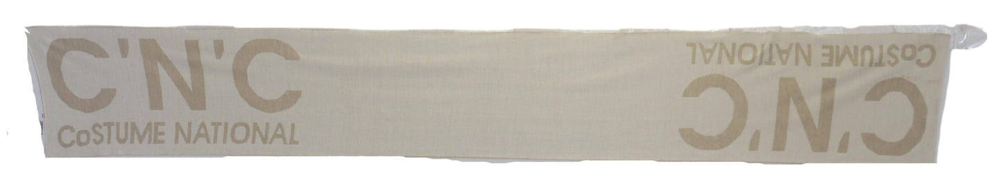 Kostüm National Beige White Logo Wrap Wärmer Schalschalel