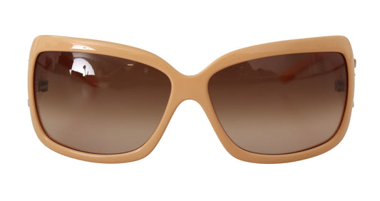Dolce & Gabbana Beige Cat Eye Pvc Frame Lenti marroni Occhiali da sole