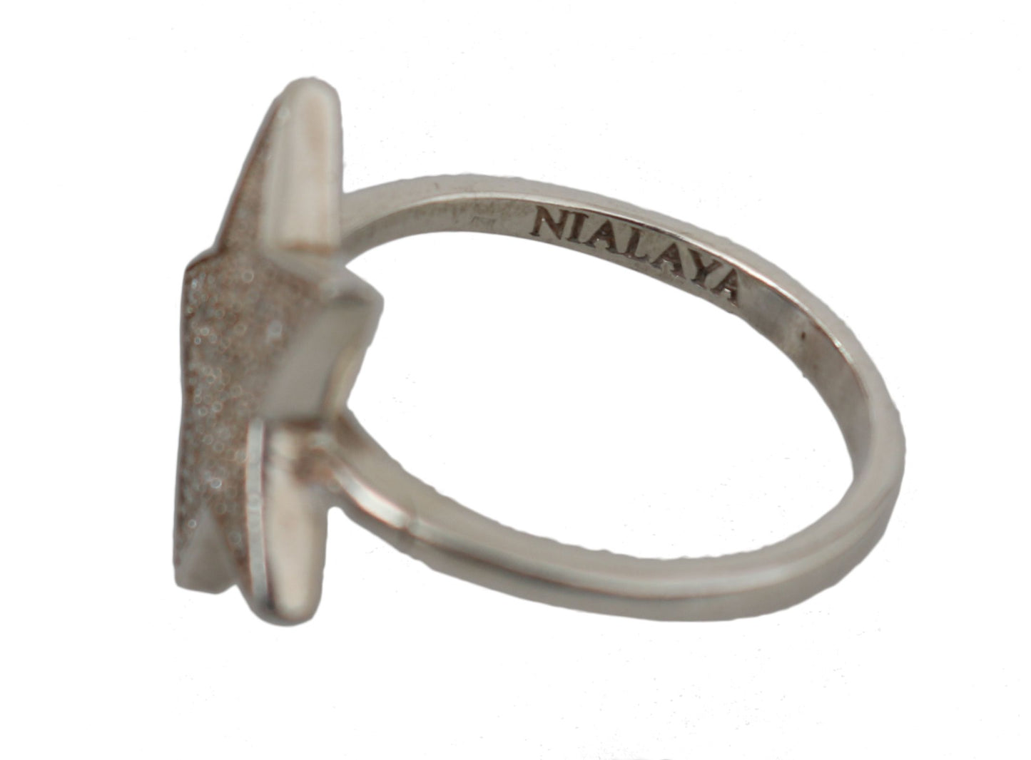 Nialaya Silver Womens Clear CZ Star 925 Ring