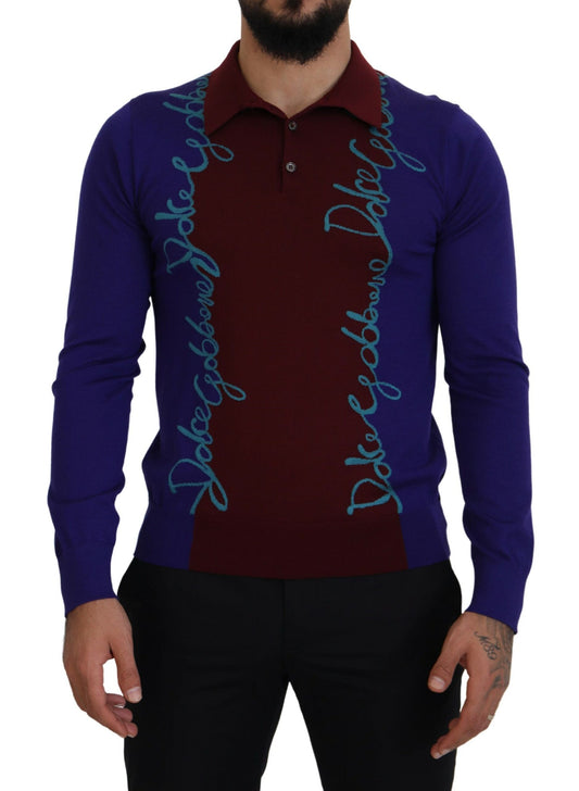 Dolce & Gabbana Multicolor Logo Collared Pullover Pullover