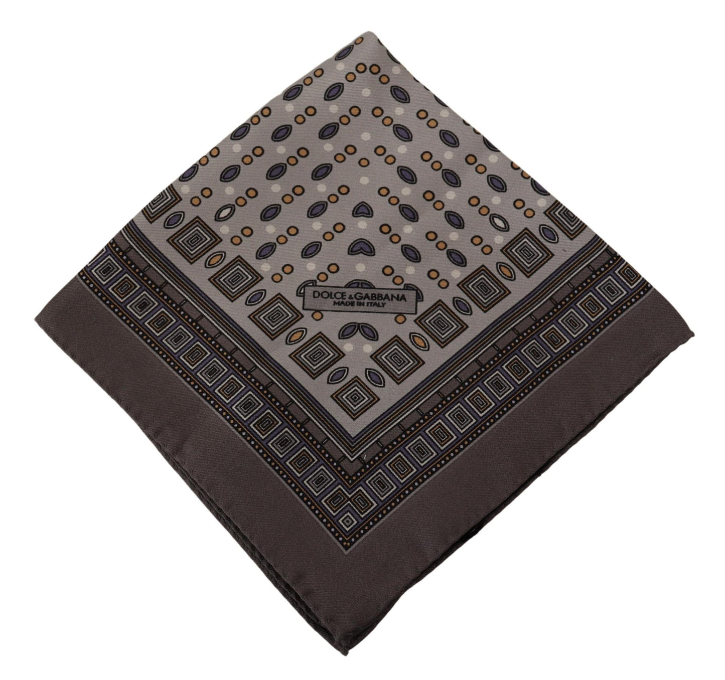 Dolce & Gabbana Brown Silk Pocket Square Mandkerchief