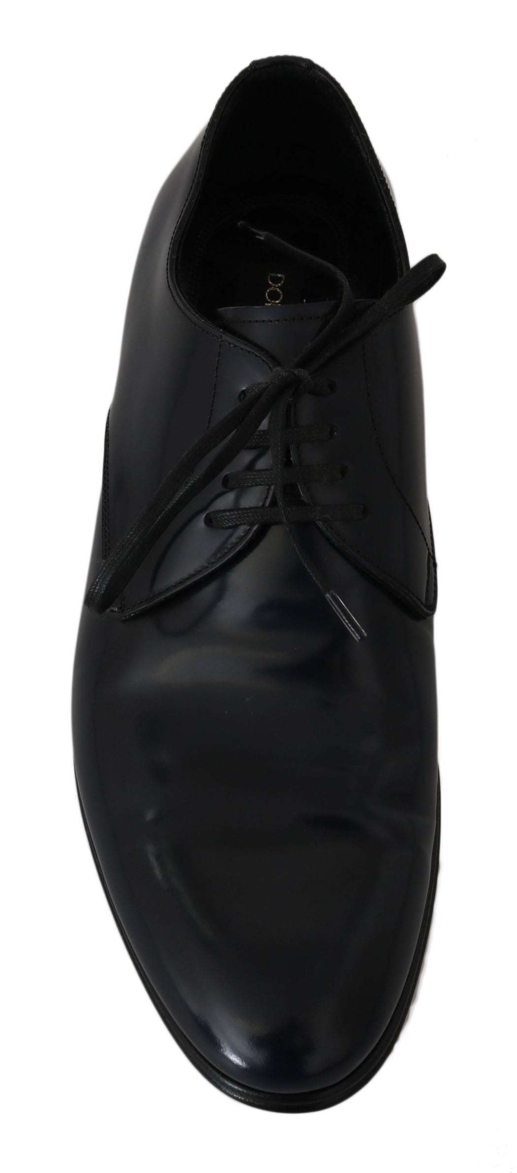 Dolce & Gabbana Elegant Dark Blue Leather Derby Dress Shoes