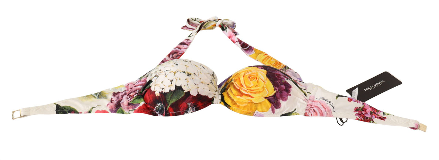 Dolce & Gabbana Multicolor Floral Swimsuit Bikini Top Maillots de bain