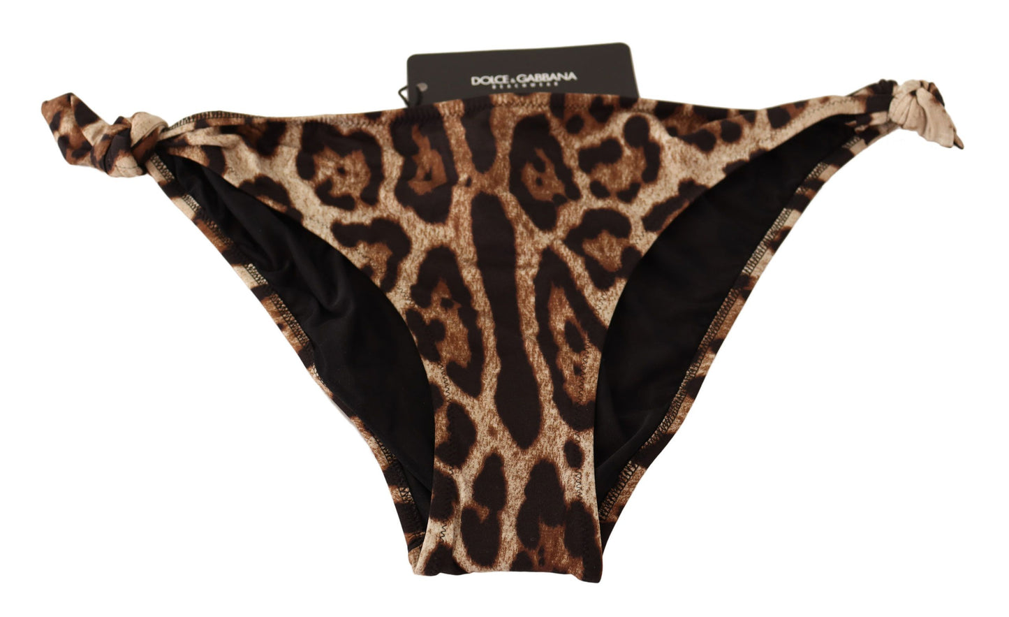 Dolce & Gabbana Bikini Bottom Brown Leopard Print Badeanzug Badebekleidung