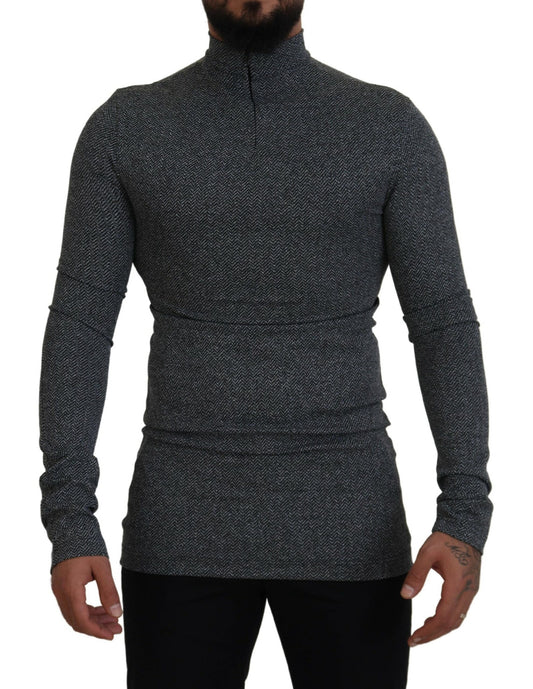 Dolce & Gabbana Elegant Dark Gray Pullover Sweater