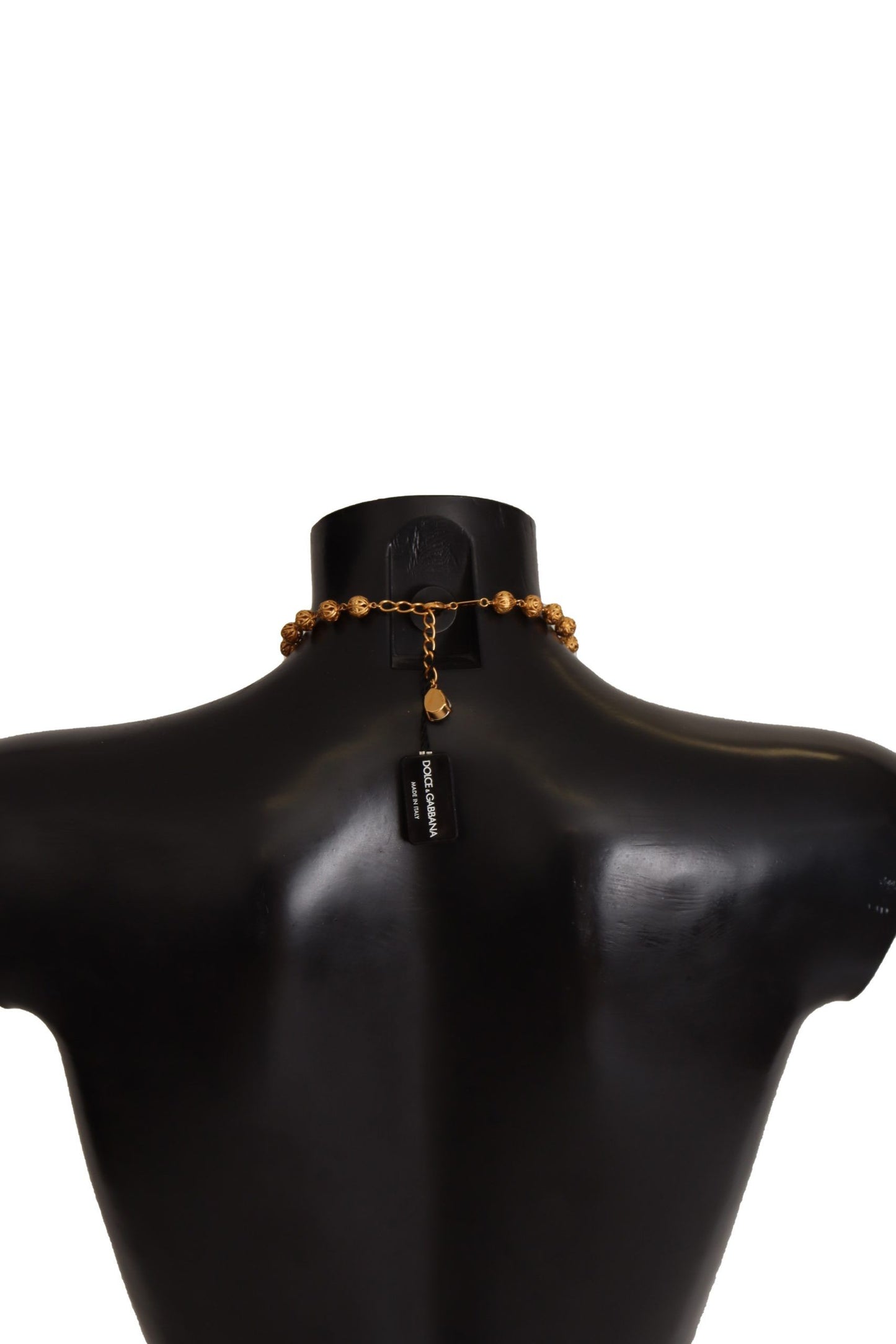 Dolce & Gabbana Gold Messing Carretto Sizilienaussage Kristallketten Halskette