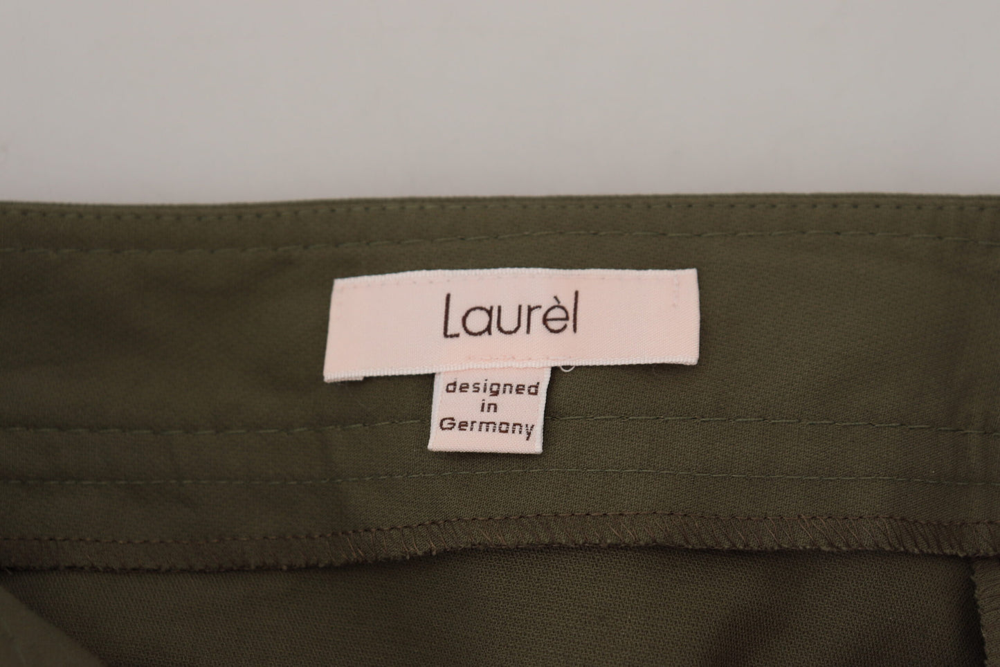 Laurel Green Cotton haute taille Pantalon effilé