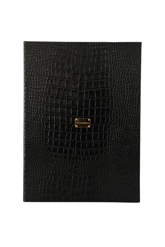 Dolce & Gabbana Black Leather Livret décor pour hommes Catalogue Catalogue Pliage