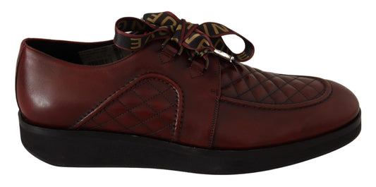 Dolce & Gabbana rotes Leder Schnürkleid formelle Schuhe