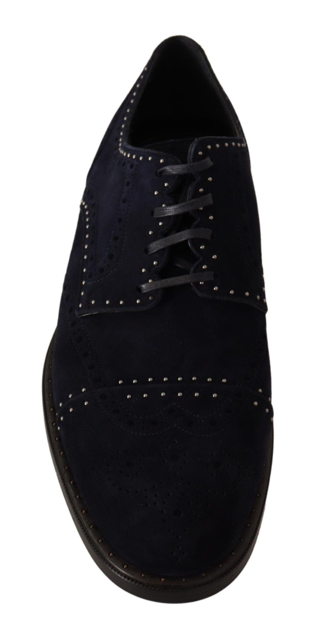 Dolce & Gabbana Blue Suede Leather Derby Shoted Shoes