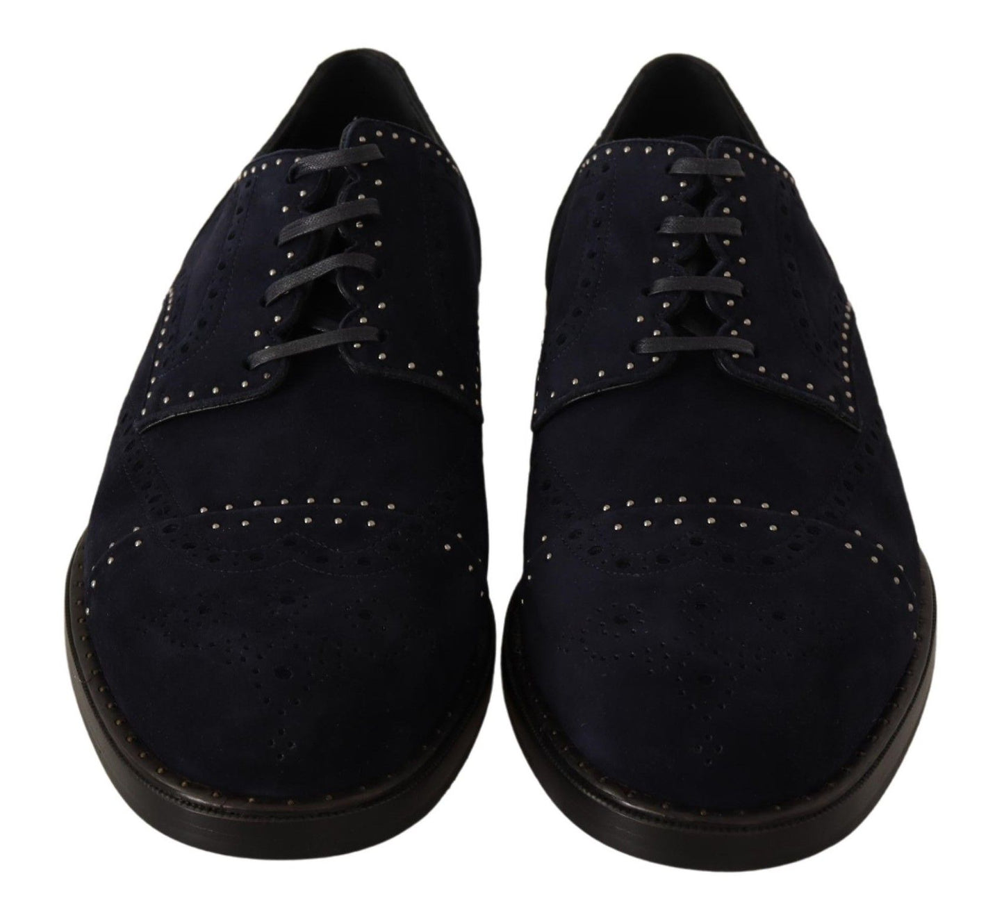 Dolce & Gabbana Blue Suede Leather Derby Shoted Shoes