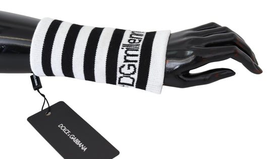 Dolce & Gabbana Black White Wool Dgmillénnials Enveloppe de bracelet