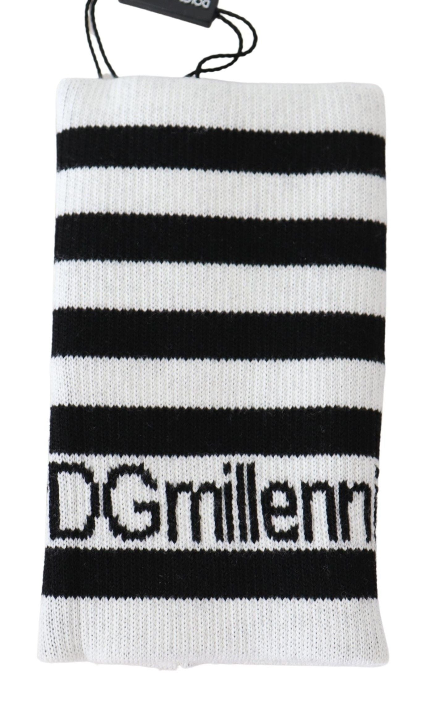 Dolce & Gabbana Schwarz weiße Wolle Dgmillennials Armband Wrap
