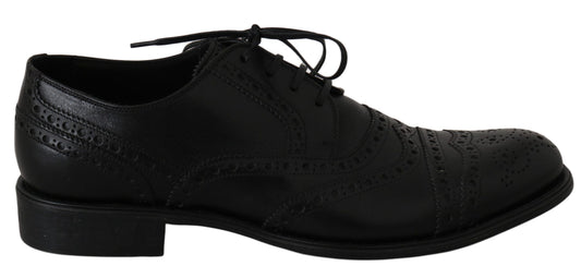 Dolce & Gabbana Black in pelle nera alare scarpe abiti oxford