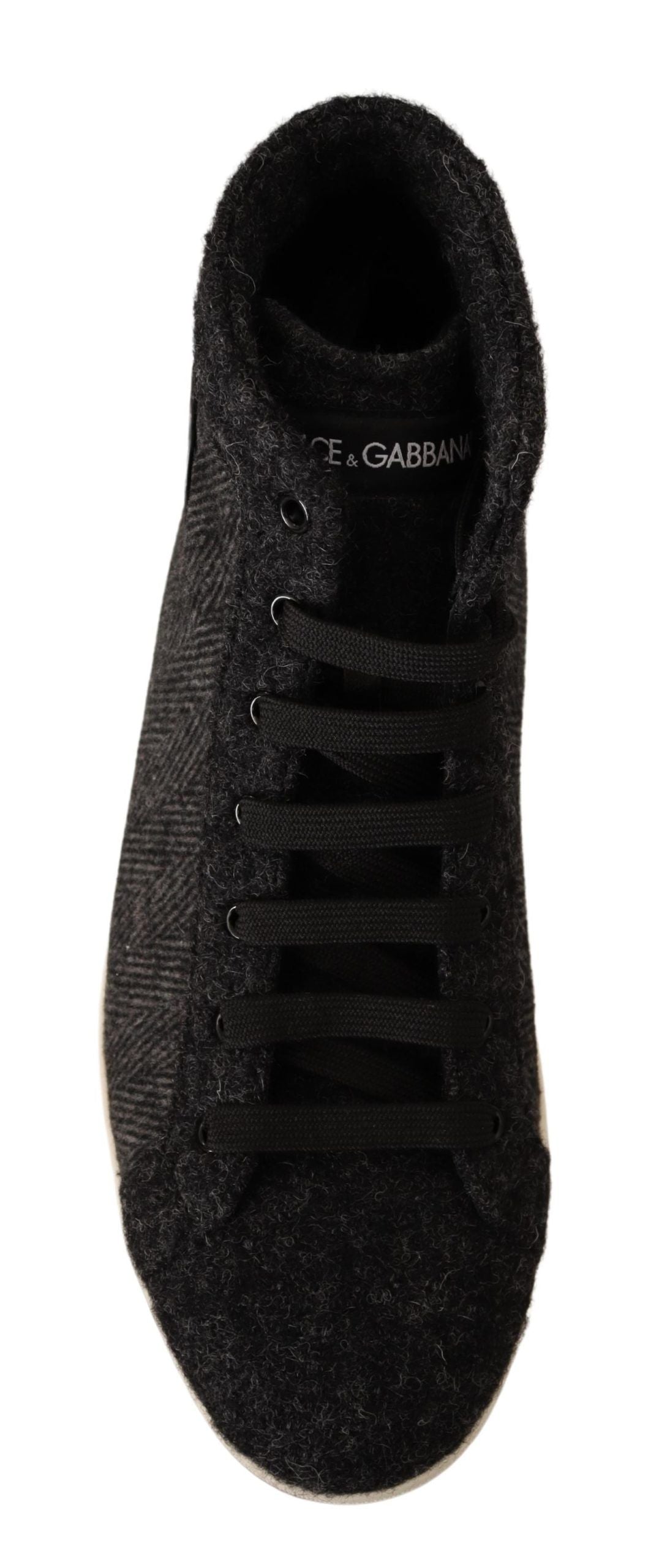 Dolce & Gabbana Grey Lana di lana casual Sneaker Top High Top