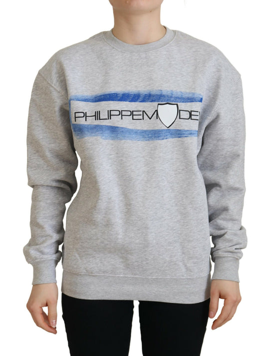 Philippe Model Grey Printed Long Sleeves Pullover Pullover
