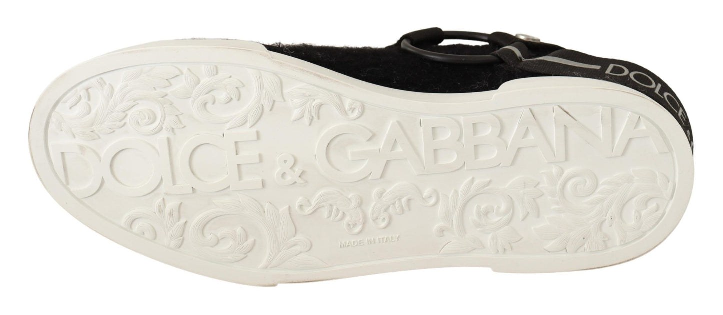 Dolce & Gabbana Brown in pelle marrone Sneaker shearling