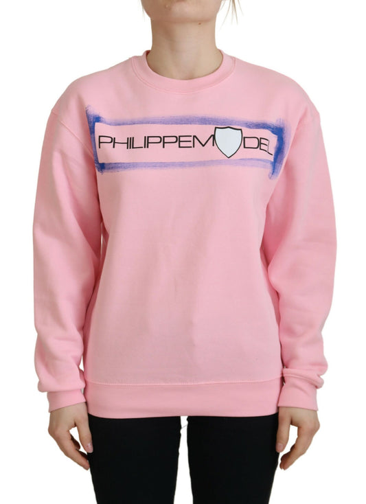 Philippe Model Pink gedruckte Langarmpullover Pullover