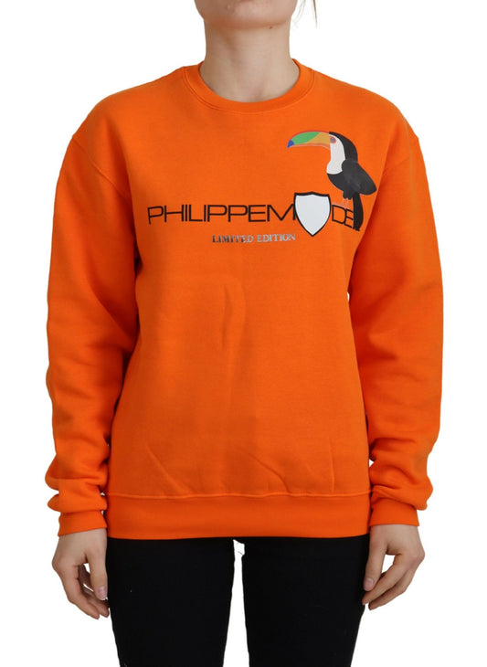 Philippe Model Orange gedruckter Langarmpullover Pullover
