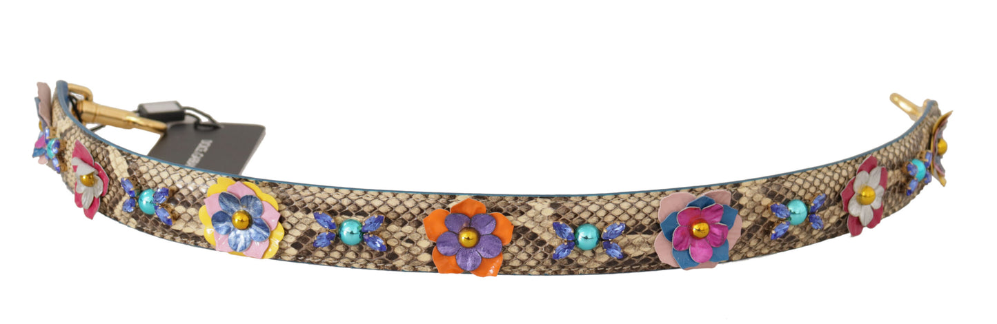 Dolce & Gabbana Beige Python in pelle Python Floral Shoted Cinp