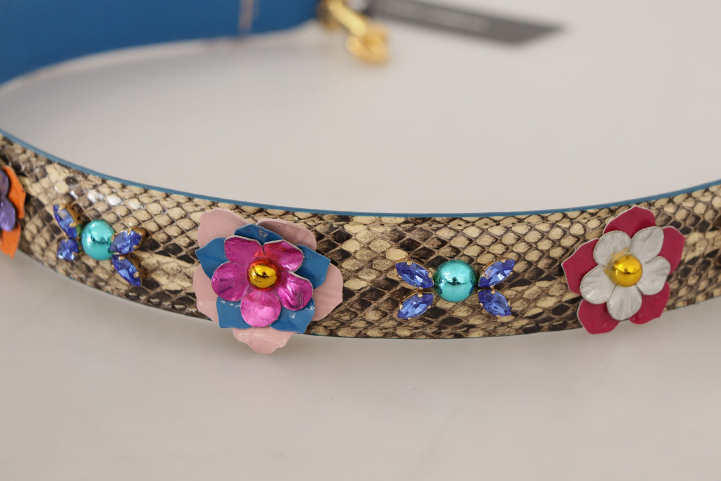 Dolce & Gabbana Beige Python in pelle Python Floral Shoted Cinp