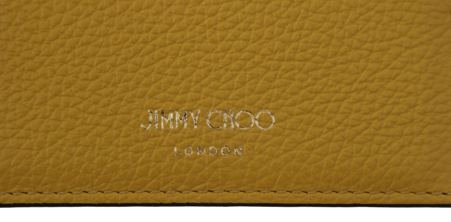 Porte-carte en cuir jaune Jimmy Choo Aarna
