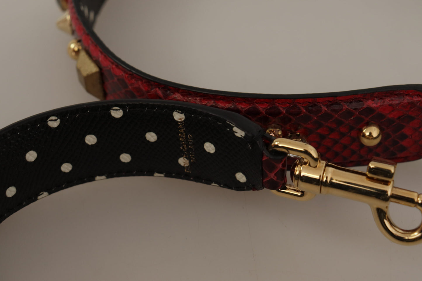 Dolce & Gabbana Red Python Lederkristalle reversibler Schultergurt