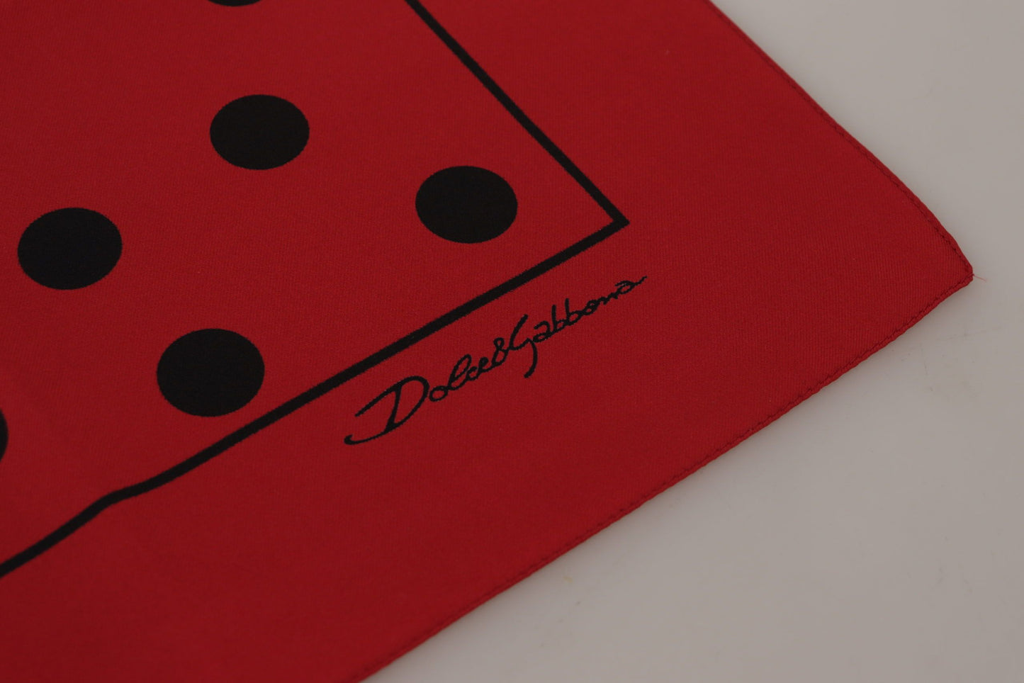 Dolce & Gabbana Red Polka Dots DG Print Square Mouchier