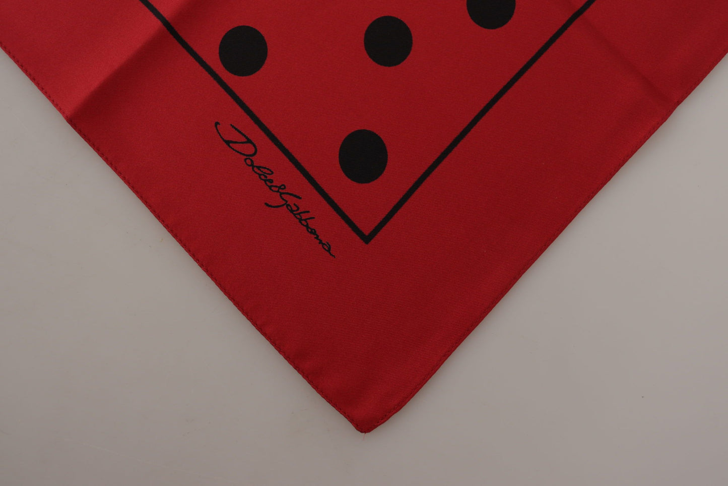 Dolce & Gabbana Red Polka Dots DG Print Square Mouchier