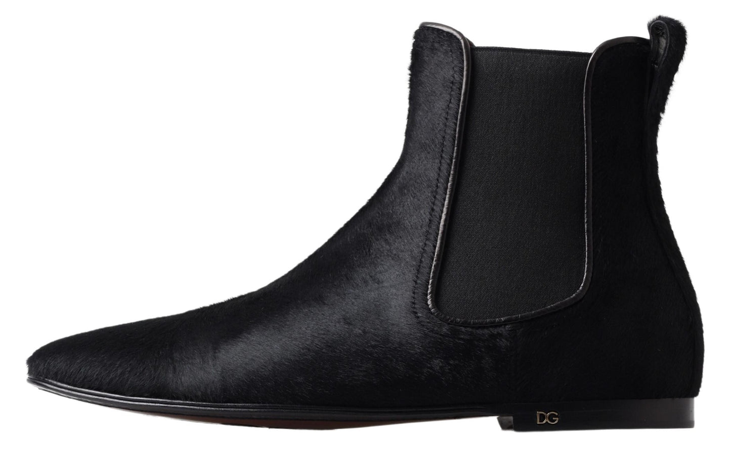 Dolce & Gabbana en cuir noir Chelsea Men Boots Boots Chaussures