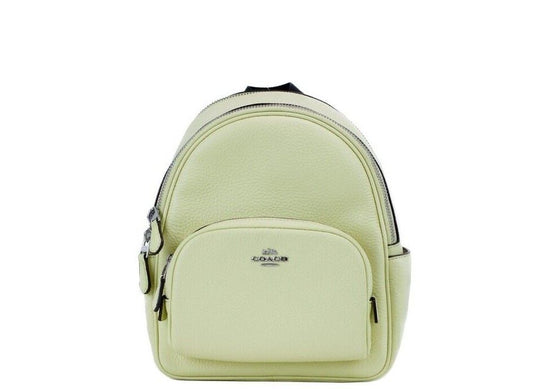 Coach mini cour Pale Lime Lime Pebd Leather Backpack Sac à dos
