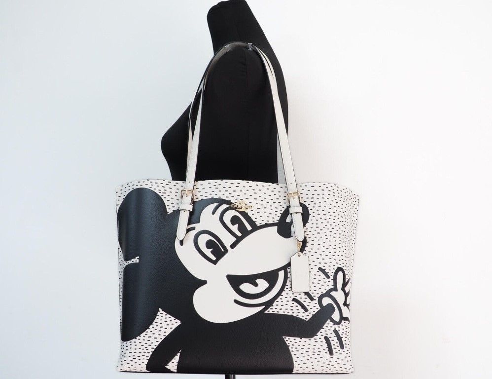 Coach (C6978) Mickey Mouse X Keith Haring Mollie Große Leder -Schulter -Tasche