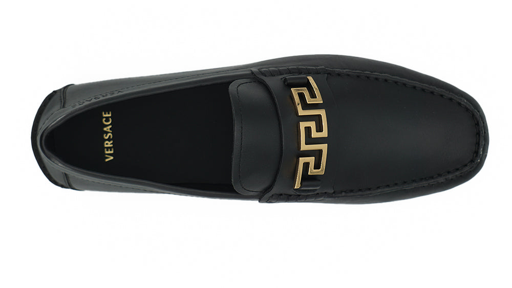Versace Schwarzkalbleder -Ladungsschuhe Schuhe