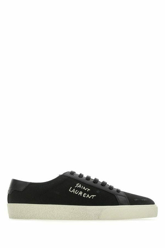 Saint Laurent Black Canvas & Leder Low Top Sneakers