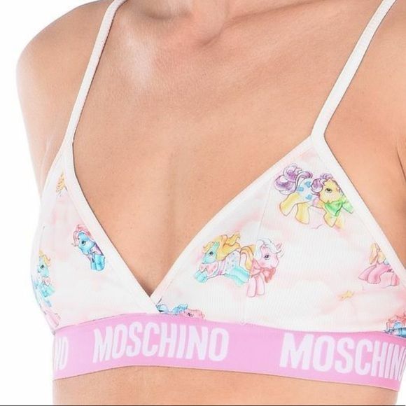 Moschino White My Little Pony Bra Slips Set zweiteiliger Bikini