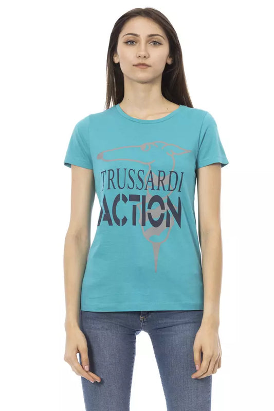 Trussardi Action Tops en coton bleu clair et t-shirt