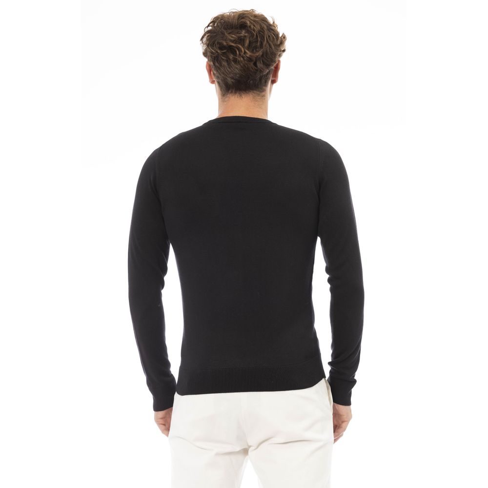 Baldinini Trend Elegant Black Crew Neck Cashmere Sweater