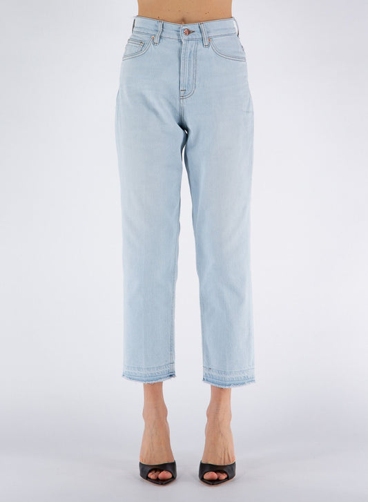 Don le jean en coton bleu clair plus complet et pantalon