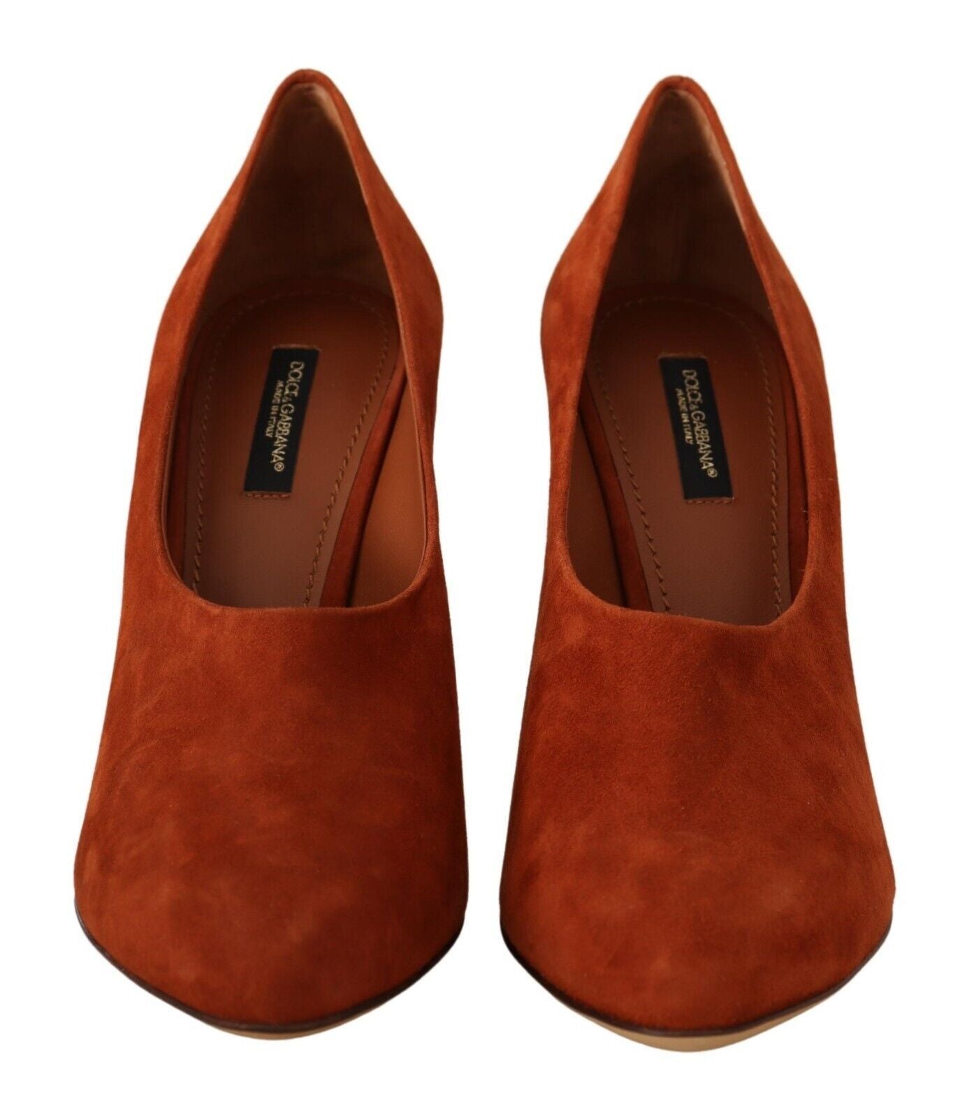 Dolce & Gabbana Brown Suede en cuir en cuir talons pompes chaussures