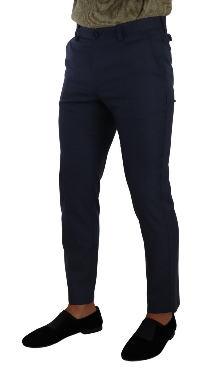 Pantaloni abiti formali di lana blu scuro di Dolce & Gabbana